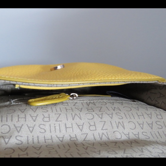 Isaac Mizrahi Yellow Leather Crossbody Purse - Picture 6 of 8